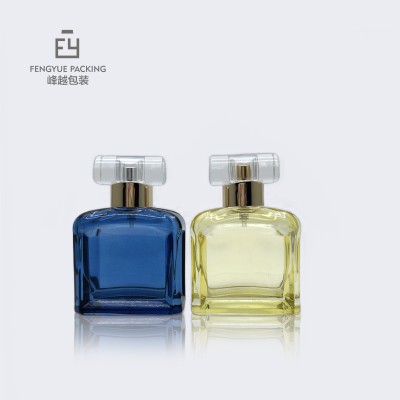 Glass Perfume Bottle Custom Color Spray logo square 40ml