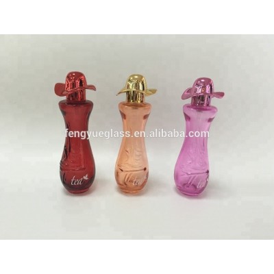 30ml Colorful Women Body Shaped Perfume Glass Bottle with Hat Cap