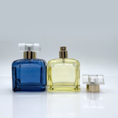 Glass Perfume Bottle Custom Color Spray logo square 40ml
