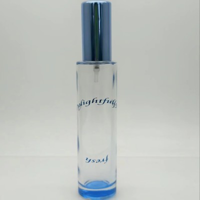 Cylindrical Rotating Spray Head for 50ml Custom Glass Perfume Bottle