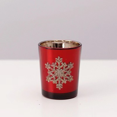 Cylinder Christmas Glass Candle Holder Home Decoration Cheap Glass Candle Jars With Customized Lid