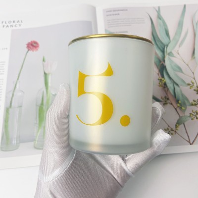 Wholesale Custom Logo Luxury 7OZ 10OZ Elegant Empty Fancy Heat Resistant Rounded Clear Glass Jars Packaging for Candle Making