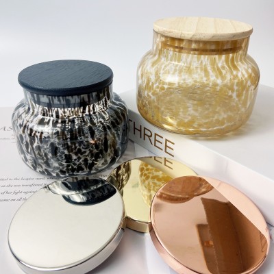 Thick Wall 15OZ Painting Glass Candle Holder Empty Luxury Custom Candles Jars for Candle Making