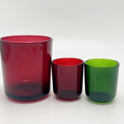 Wholesale Christmas Decoration Empty Hunter Wine Red Scent Candle Vessels Glass Jars for Candle Making