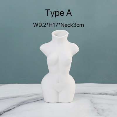 Wholesale Body Shape Sexy Ceramic White Reed Diffuser Bottles for Home Flower Vase Home Decoration Fragrance Diffusers