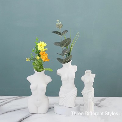 Wholesale Body Shape Sexy Ceramic White Reed Diffuser Bottles for Home Flower Vase Home Decoration Fragrance Diffusers