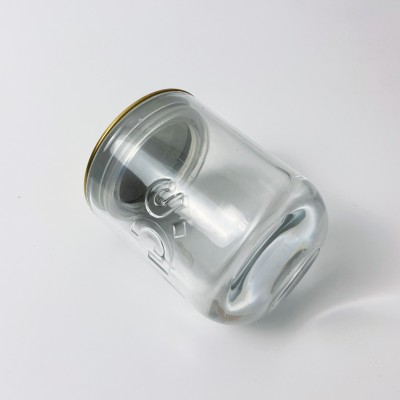 Popular Clear Luxury Candle Jar With Customization Design Candle Jar Engraved Snowflake Clear Candle Jars
