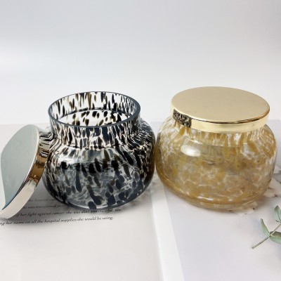 Thick Wall 15OZ Painting Glass Candle Holder Empty Luxury Custom Candles Jars for Candle Making