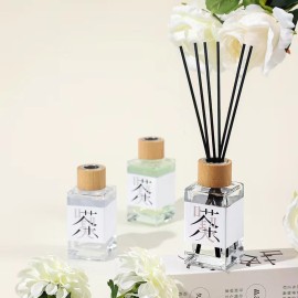 Square 100ML 150ML Reed Diffuser Aroma Fragrance Bottle Glass With Reed Stick