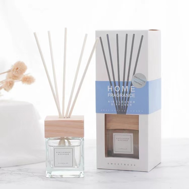 Wholesale 100MLClear Private Label Wooden Cap Glass Luxury Reed Diffuser Bottle
