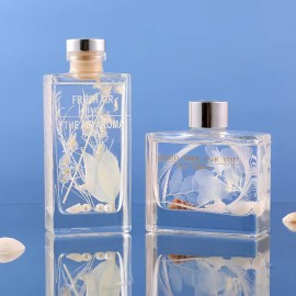 Wholesale 50ml 100ml 150ml 200ml Clear Reed Diffuser Glass Bottle Perfume Aroma Square Bottle