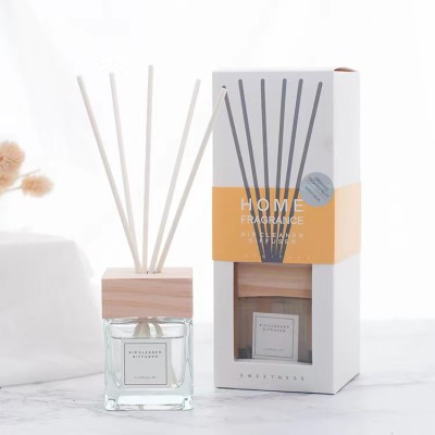 Wholesale 100MLClear Private Label Wooden Cap Glass Luxury Reed Diffuser Bottle
