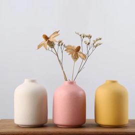 200ml Empty White Yellow Pink Reed Diffuser Ceramic Round Reed Diffuser Bottle With Stopper