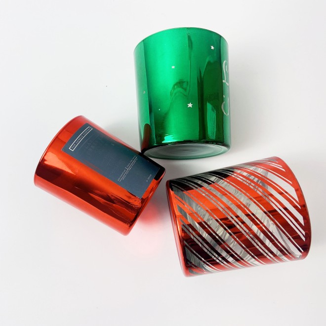 Wholesale Luxury Electroplated Candle Container Unique Candle Christmas Jars for Home Direction