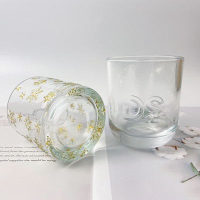 Popular Clear Luxury Candle Jar With Customization Design Candle Jar Engraved Snowflake Clear Candle Jars