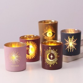 Luxury Customized Candle Jar Gold Sliver Home Decoration Unique Empty Glass Candle Cup Jars for Candle