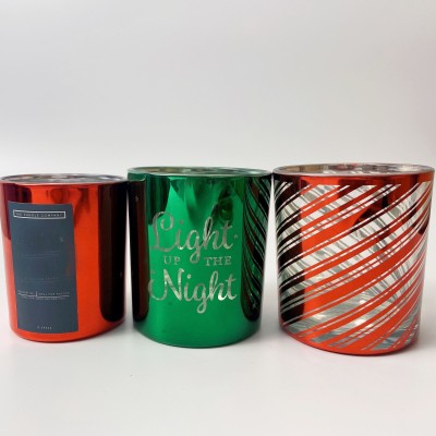 Wholesale Luxury Electroplated Candle Container Unique Candle Christmas Jars for Home Direction