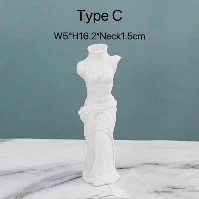 Wholesale Body Shape Sexy Ceramic White Reed Diffuser Bottles for Home Flower Vase Home Decoration Fragrance Diffusers