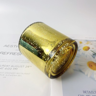 Big Size 18OZ Luxury Custom Empty Holographic Glass Iridescent Candle Jars Red Gold Sliver Luxury Style Jars