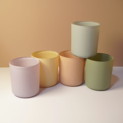 Wholesale 8OZ 10OZ 12OZ 16OZ Large Jars Round Bottom Luxury Glass Candles Jar Sage Candle Vessel With Wooden Lids