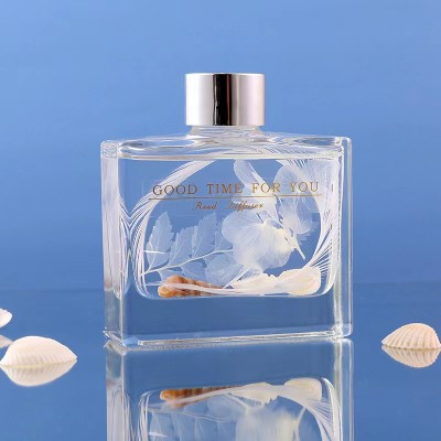 Wholesale 50ml 100ml 150ml 200ml Clear Reed Diffuser Glass Bottle Perfume Aroma Square Bottle