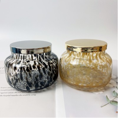 Thick Wall 15OZ Painting Glass Candle Holder Empty Luxury Custom Candles Jars for Candle Making