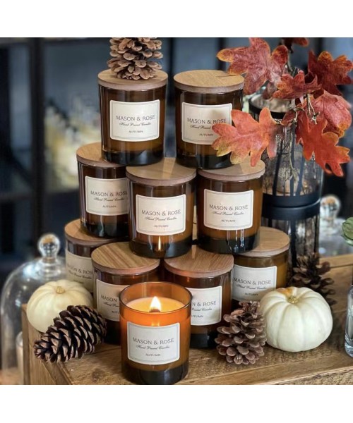 Discount 7OZ Amber Luxury Empty Straight Sided Glass Candle Jar