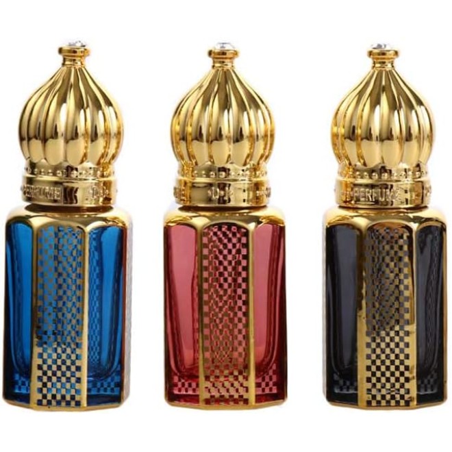 زجاجة زيت عربية مخصصة زجاجة زيت أسطوانة النقش الذهبي 6ml10ml