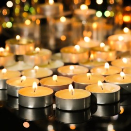50 حزمة 12g غير معطر البارافين مجانا الشاي الطبيعي ضوء الشموع الشاي الوردي الأبيض