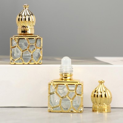 زجاجة زيت عربية مخصصة زجاجة زيت أسطوانة النقش الذهبي 6ml10ml