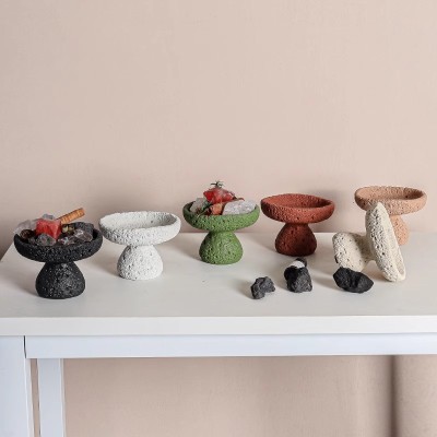 New Nordic Style Home Decorative Crafts Candle Holder Non-fire Expanding Incense Stone Container Cement Aromatherapy Cup