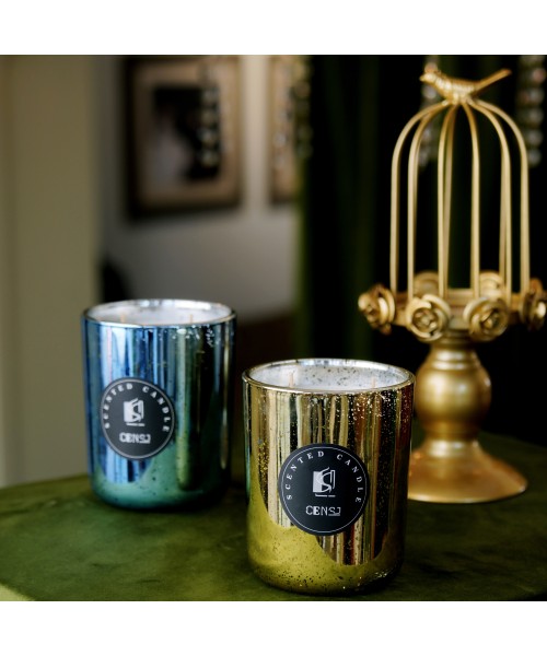 Factory Wholesale 20oz Luxury Shinny Wedding Favors Fragrance Custom Soy Wax Scented Candle in Glass Jar