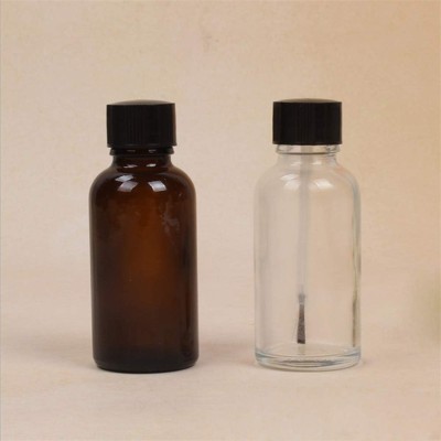 4 قطع 20ml فارغة قابلة لإعادة ملء زجاجات طلاء الأظافر حاويات ورنيش الزجاج مع فرشاة غطاء للفن