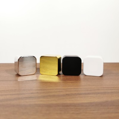 Square Luxury High End Golden Silver Black White Color Plastic Abs Perfume Cap