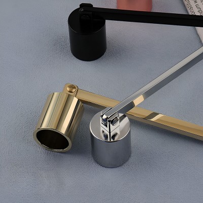 Golden Scented Candle Extinguisher Bell Shaped Stainless Steel Long Handle Candles Accessories Tools Candle Wick Snuffer