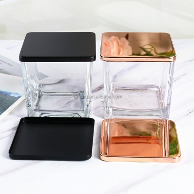 Square Metal Candle Lid Accept Custom Color square Glass Jar Lid Dust Decorative Covers