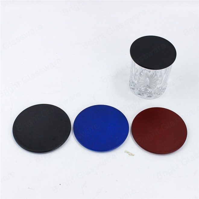 Wholesale Custom Colorful Thin Candle Cap Black Silver Plastic Candle Lids Flat Plastic Cover for Candle Jars