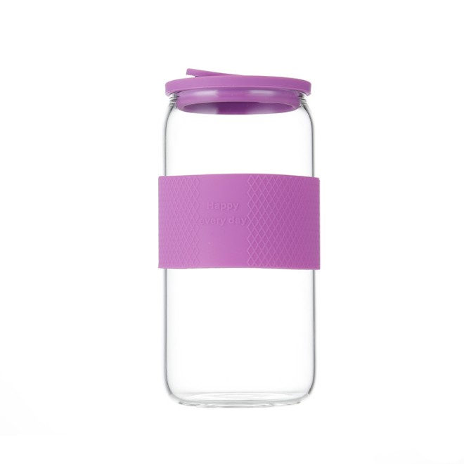 Glass Cups With Bamboo Lids and Straws 4pcs Set 16oz Wide Mouth Drinking Mason Glass Tumbler Reusable Beer Cans With 2 Brushes