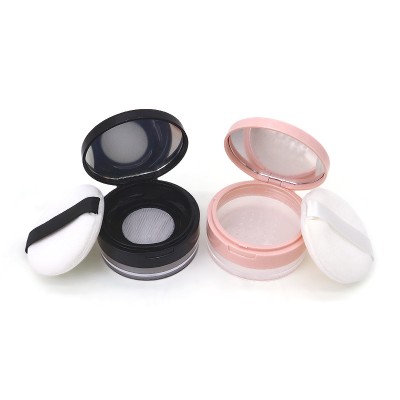 Wholesale 6g Plastic Powder Jar 10g 20g Flip Lid Loose Powder Box with Mirror for Setting Makeup