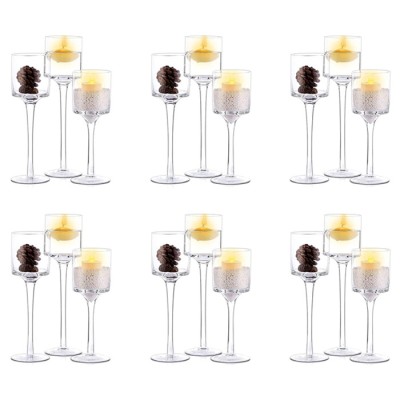 Votive Long Stem Tealight  Transparent Glasscandle Holders for Weeding Party
