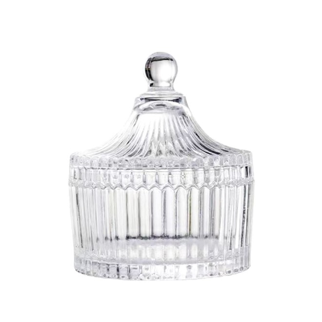 Luxury Crystal Glass Candle Jars - Clear Round Bottom, 10oz (300ml), Empty Vessel Holders With Glass Lids