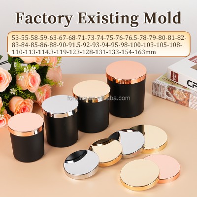 Custom Logo Brand Metal Candle Lid Shiny Gold Silver Black Decorative Scented Candle Jars Lid Dust Proof to Maintain Fragrance