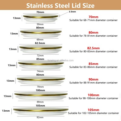 Rose Gold Stainless Steel Candle Lid Metal Storage Jar Lid with Silicone Seal Ring ABS Plastic Screw Cap for Candle Cover